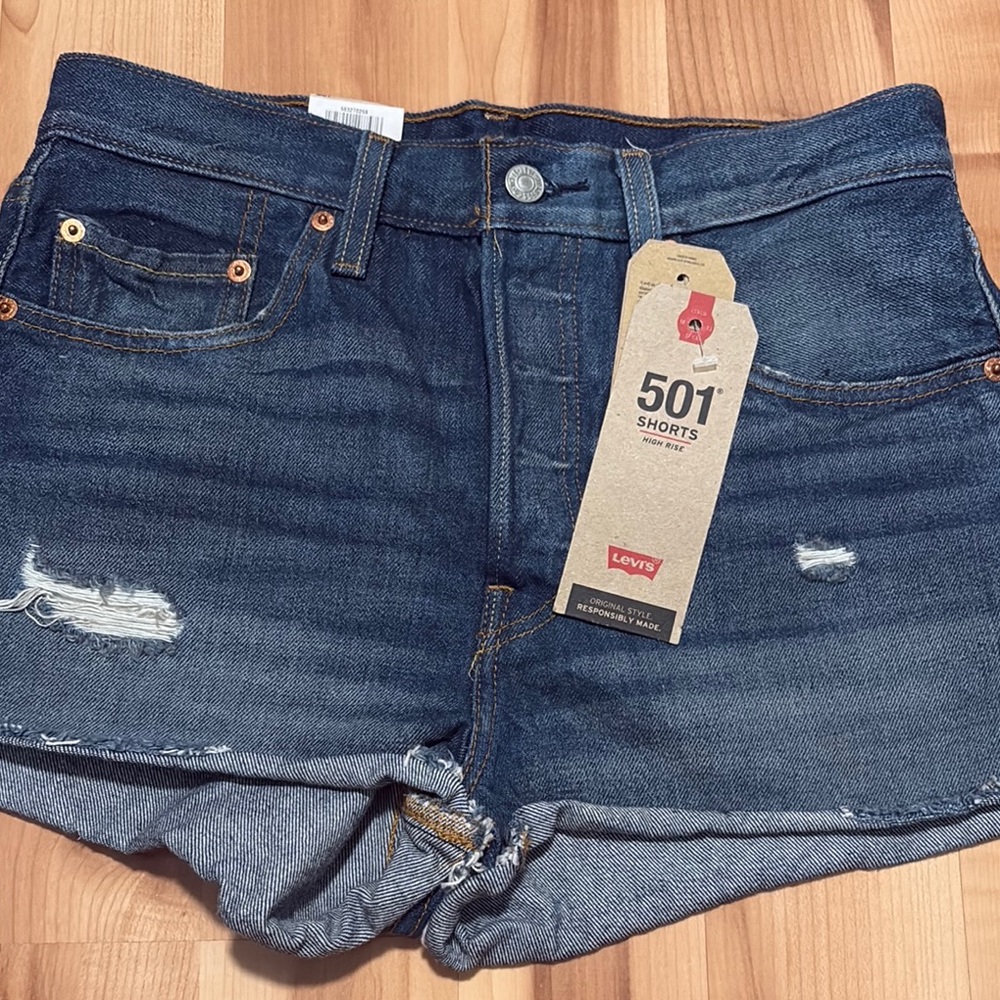 Levi's Blue Jean Shorts Distressed Cut-Off Style